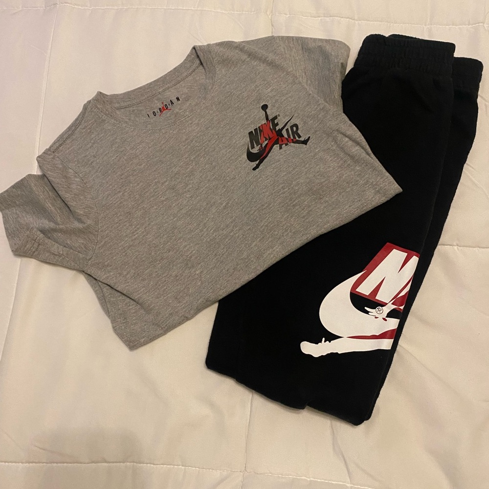 Jordan sweatpants and shirt
